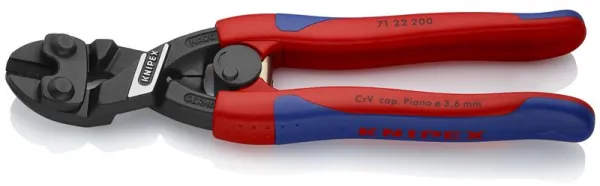 Knipex KNIPEX CoBolt® Coupe-boulons compact noir atramenté, avec poignées fines multicomposants 200 mm
