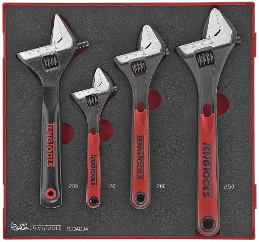 Teng Tools jeu de clés à molette réglables TEDADJ4 avec 4 pièces